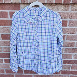 Talbots Button Up Shirt Women's Size Small Spring Plaid